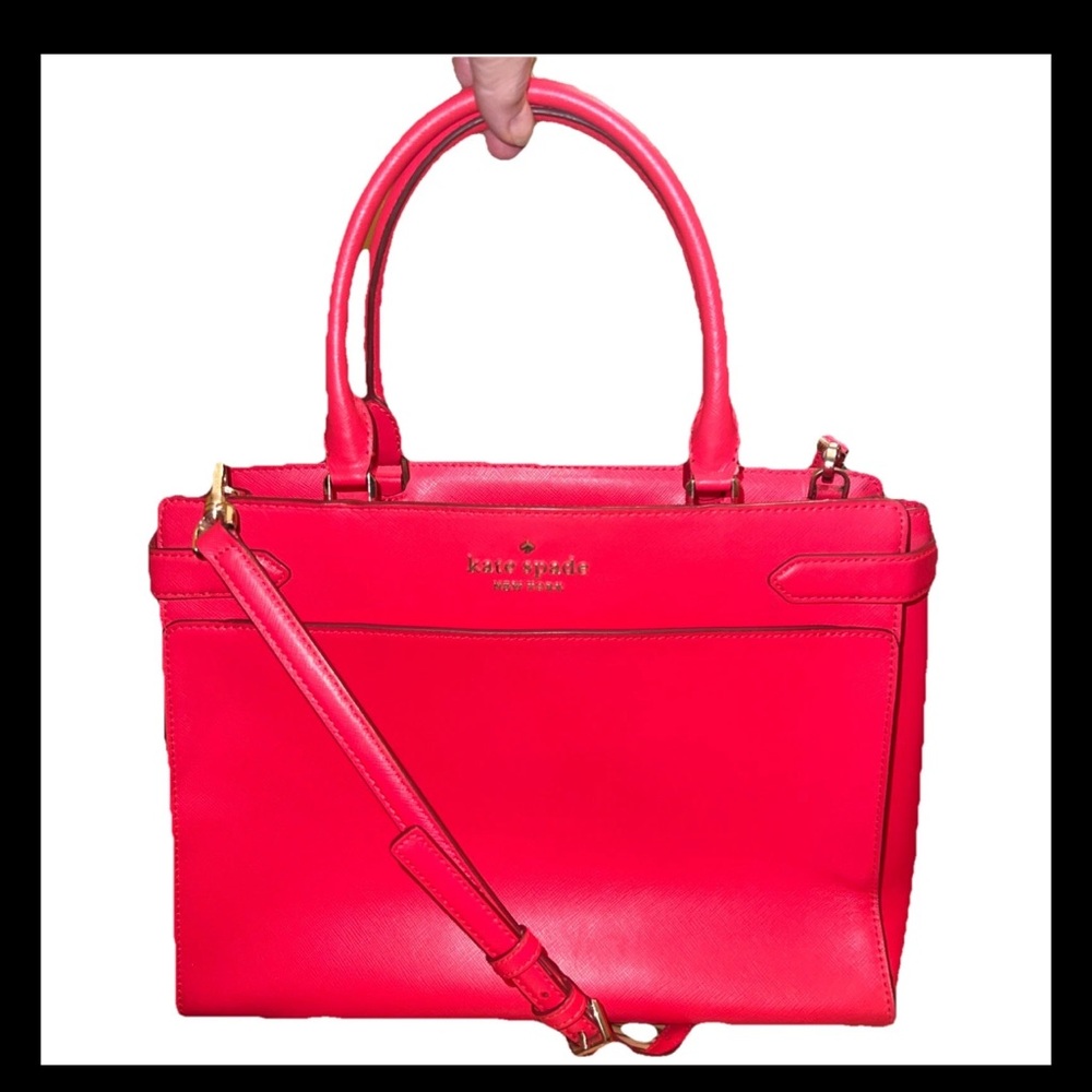 Kate Spade Staci Medium Satchel Red Currant Leather Bag - see description